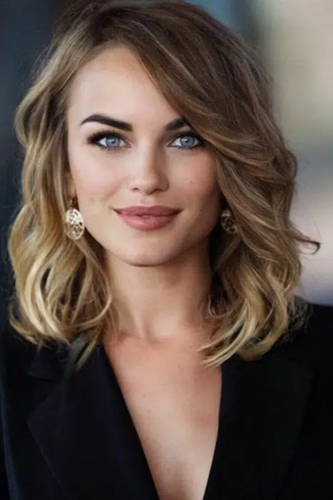 Shoulder Length Lob with Layered Front